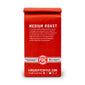 Back of the 12 oz bag of Fire Department Coffee’s Original Medium Roast Coffee