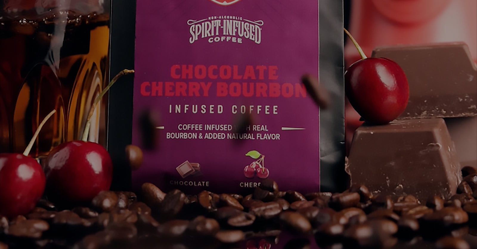 Chocolate Cherry Bourbon Infused Coffee - Spirit Infused Coffee Club.