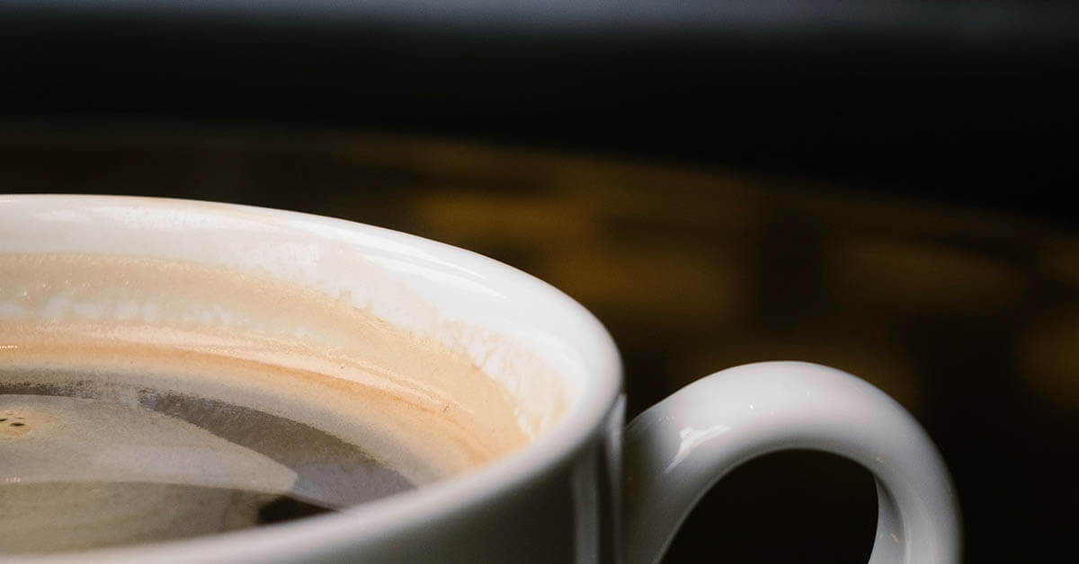 A cup of americano coffee
