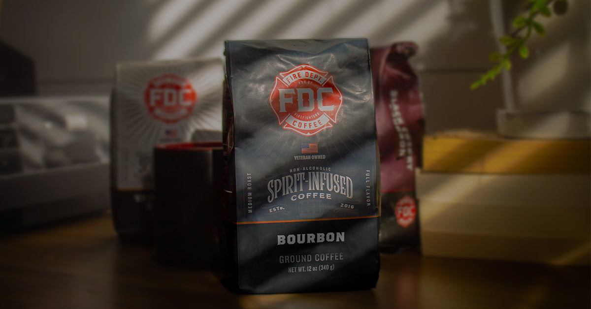 Bag of bourbon infused coffee