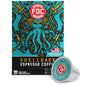 FDC Fire Department Shellback Espresso Coffee box with a single capsule shown in front on a white background.