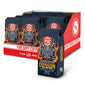 12 bags of Fire Department Coffee Dragon Slayer Bourbon Infused Coffee set inside a red box opened box.