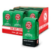 Display of FDC Coffee bags with Irish Whiskey flavor in a red and green packaging.