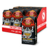 Fire Dept. Coffee packaging with skull design and red and black color scheme.