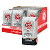 Box of Fire Dept. Coffee packages with a focus on one 'Vanilla Bean Bourbon' package.