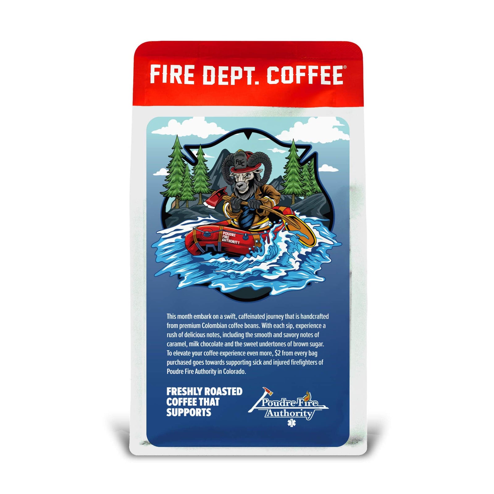 A bag of Fire Department Coffee Club for April