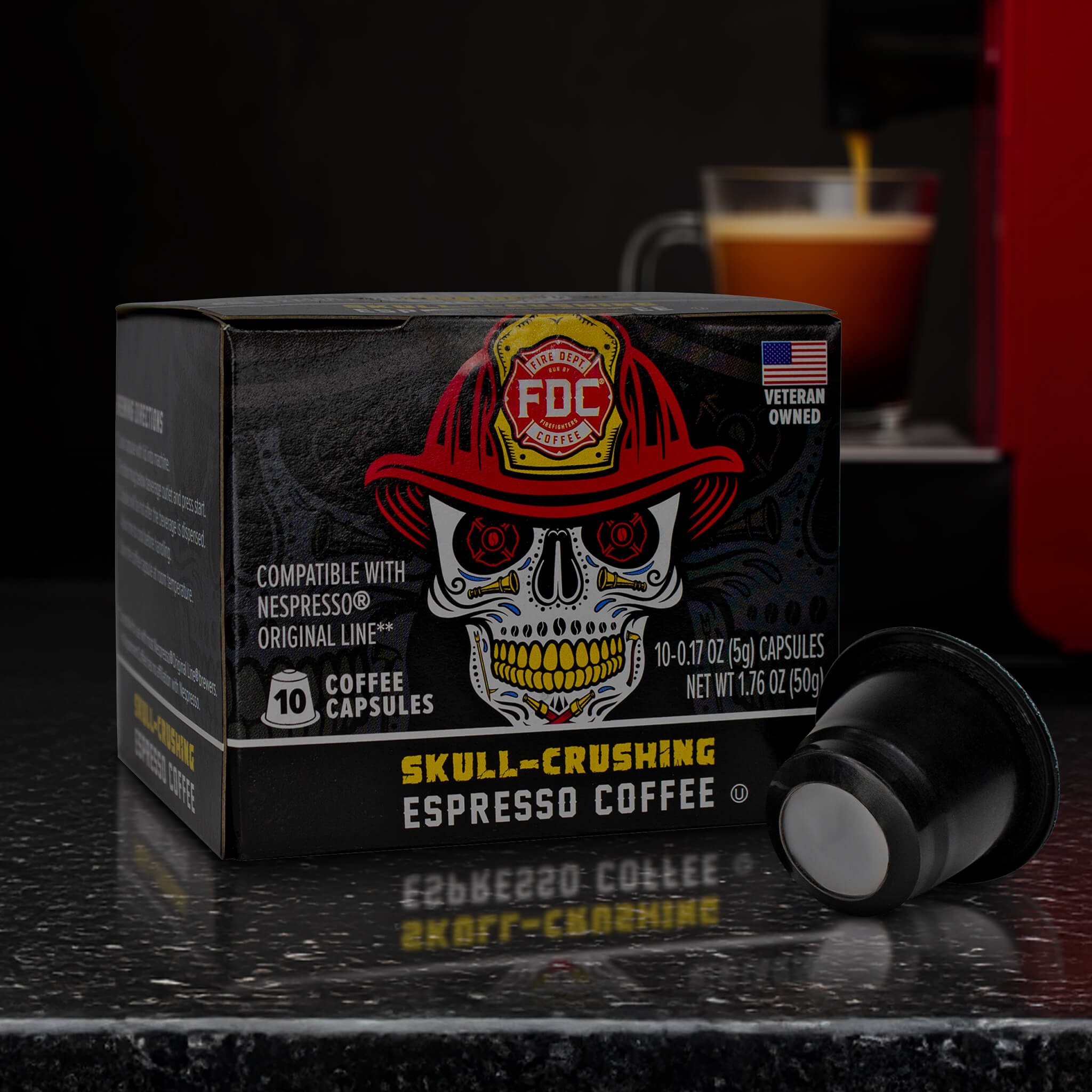 USA ハンディ缶　エッソ Skull Crushing Espresso Coffee Capsules (Nespresso Compatible