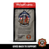 Fire Dept. Coffee package with screw city Strong design on a white background

