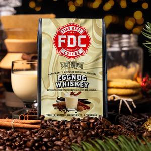 FDC Spirit Infused Coffee package with coffee beans and spices on a white background

