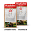 Two Fire Dept. Coffee packages with a focus on coffee from Bolivia.