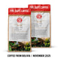 Two Fire Dept. Coffee packages with a focus on coffee from Bolivia.