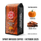 Bag of Fire Dept. Coffee Pumpkin Rum coffee with pumpkin and cinnamon sticks on a white background

