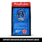 Fire Department Coffee package with blue label and red top on a white background