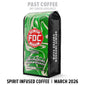 Green coffee bag with FDC Coffee branding on a white background