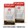 Two Fire Dept. Coffee packages with a scenic landscape on a white background