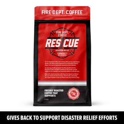 Fire Dept. Coffee ResCue package on a white background