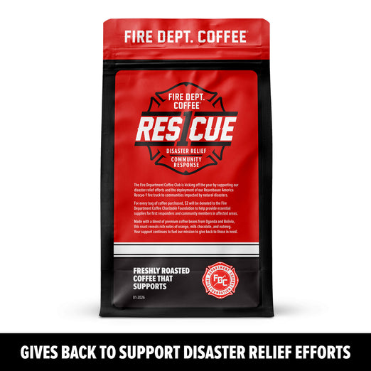 Fire Dept. Coffee ResCue package on a white background