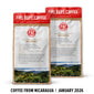 Two Fire Dept. Coffee packages with a scenic view of Nicaragua on a white background.