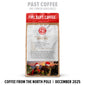 Fire Dept. Coffee package with a festive design and text about coffee from the North Pole.