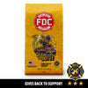 Fire Department Coffee bag with yellow background and logo