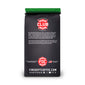 Black coffee bag with red and white branding on a white background