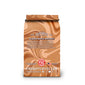 A coffee bag labeled ’Spirit Infused Coffee’ with ’Glazed Maple Whiskey’ flavor. The packaging features a glossy, swirling maple brown pattern in shades of orange, tan, and brown, with white text and a red FDC Certified logo near the bottom.