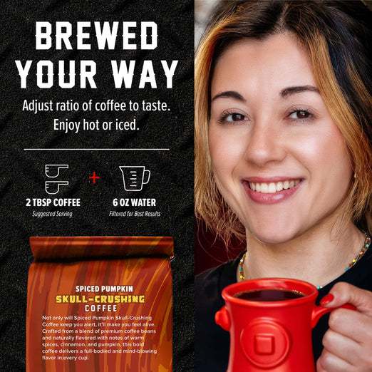 How to brew Spiced Pumpkin Skull Ground Coffee 