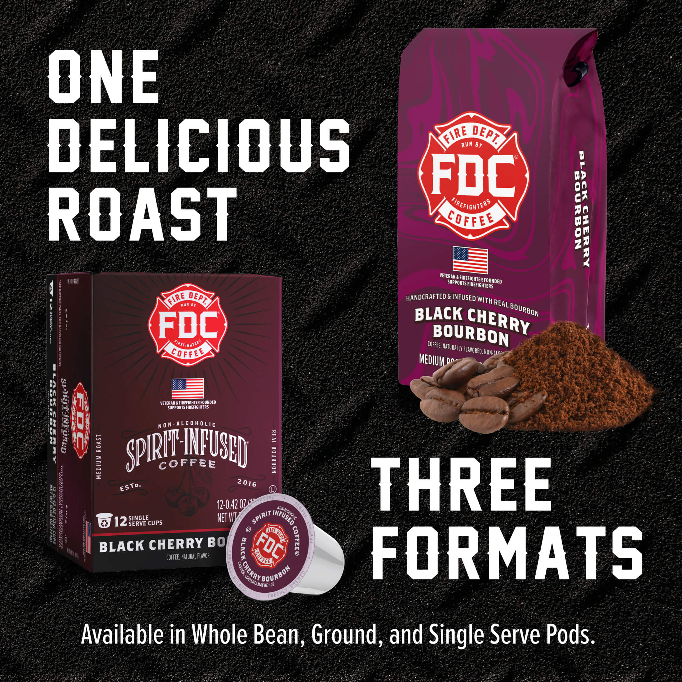 Black Cherry Bourbon Infused Coffee - Fire Department Coffee
