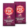 Two packages of FDC Firefighters Coffee Black Cherry Bourbon on a white background