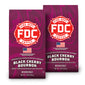 Two packages of FDC Firefighters Coffee Black Cherry Bourbon on a white background