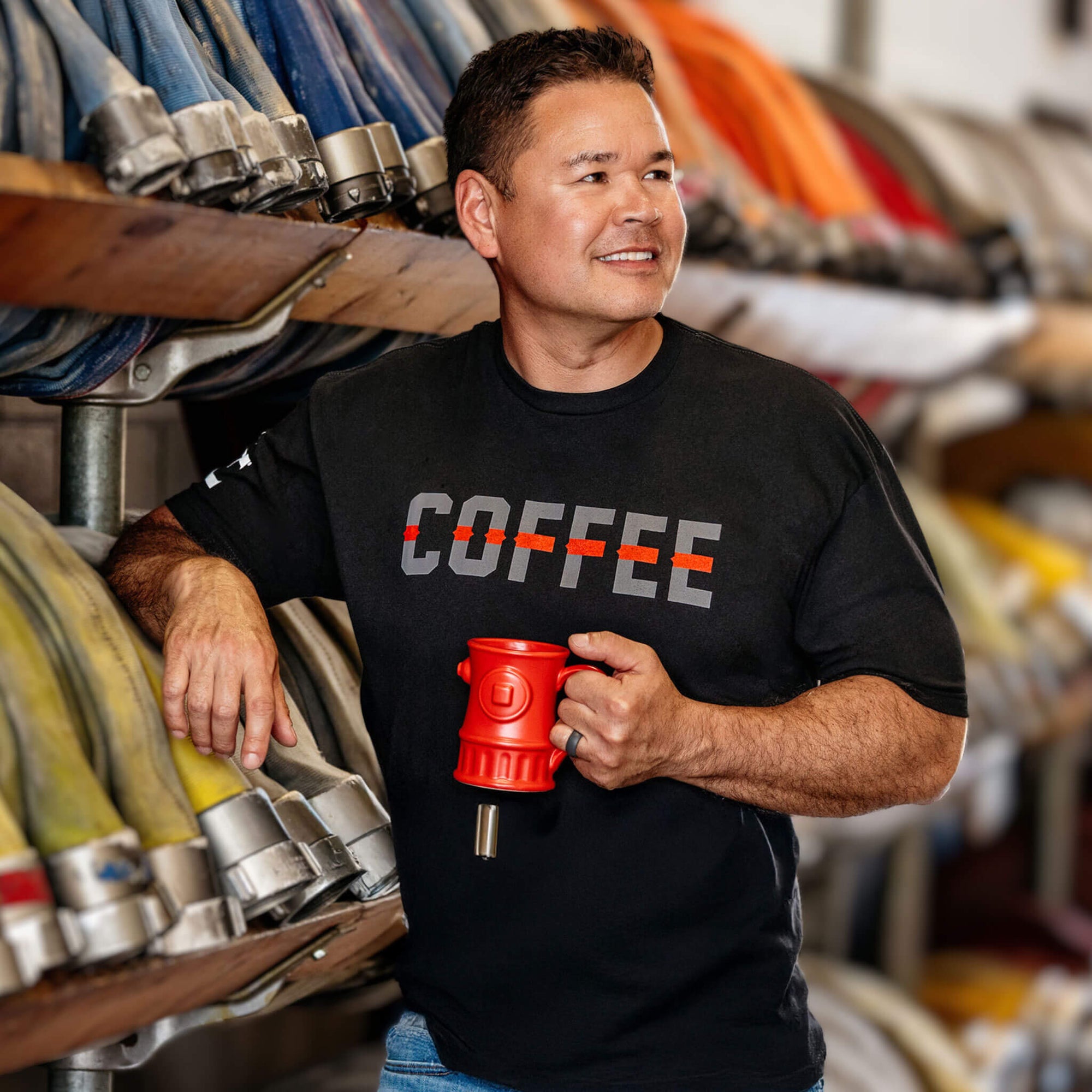 The Coffee Thin Red Line Shirt.