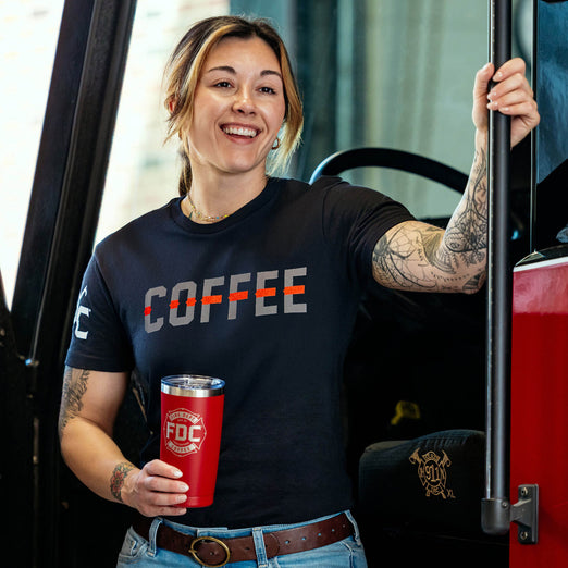 Coffee Thin Red Line Shirt