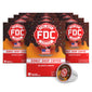 Multiple boxes of FDC Donut Shop Coffee with a single cup on a white background