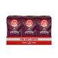 front view of twelve 12 oz bags of Black Cherry Bourbon Infused Coffee in open display box