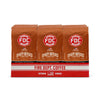 Front view of twelve 12 oz bags of Salted Caramel Bourbon Infused Coffee in open display box