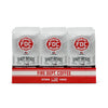 Front view of twelve 12 oz bags of Vanilla Cherry Bourbon Infused Coffee in open display box