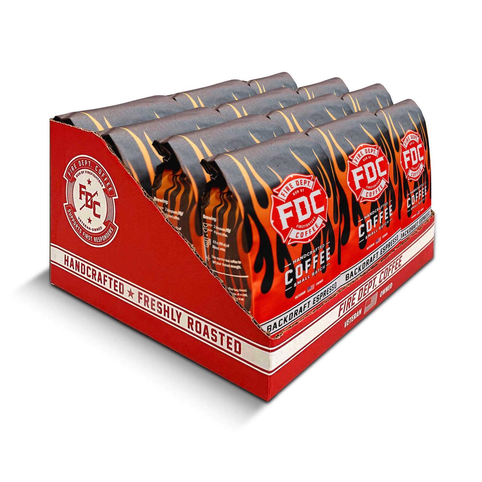 A five pound package of Fire Dept. Coffee's Backdraft Espresso Wholesale Coffee Roast.
