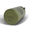 The bottom of the military green stainless steel Fire Department Coffee Growler.
