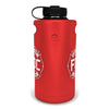 The side of the red stainless steel Fire Department Coffee Growler to show logo on both sides.