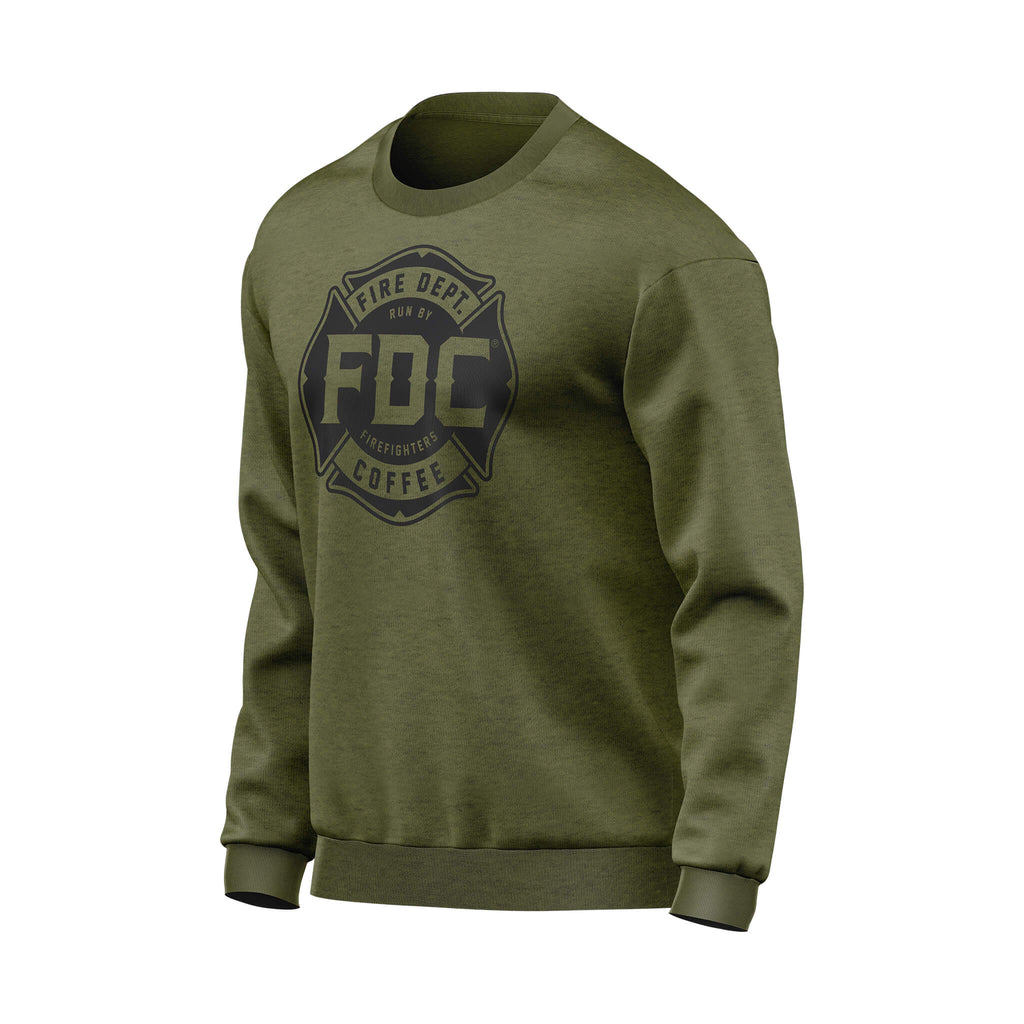 BRIEFING 3D LOGO CREW NECK SWEAT サイズM Fire Department Coffee Green Crewneck Sweatshirt