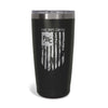 The front of the FDC Flag Black Tumbler on a white background.