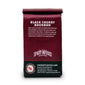 Back of a 12oz bag of Black Cherry Bourbon Infused Coffee.