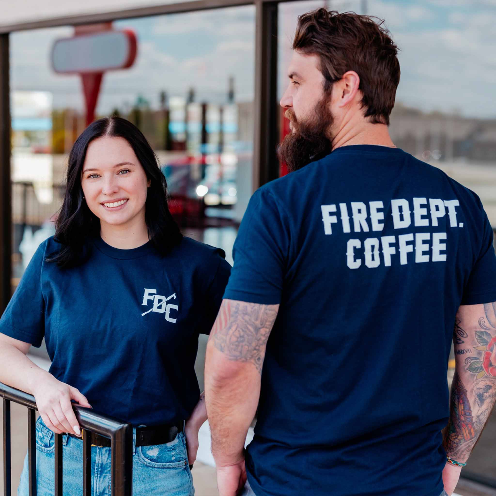 Fire Department Coffee Crew T-Shirt XXL