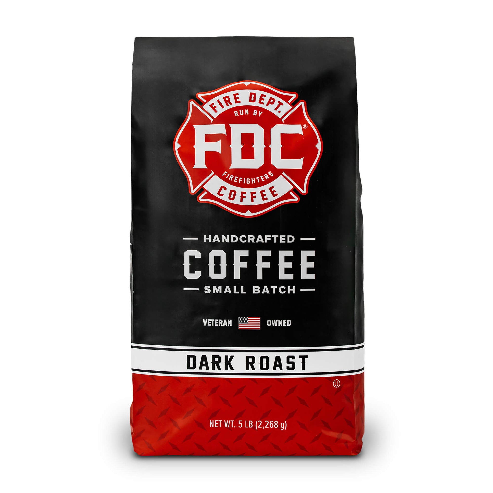 A 5lb bag of Fire Department Coffee Dark Roast coffee