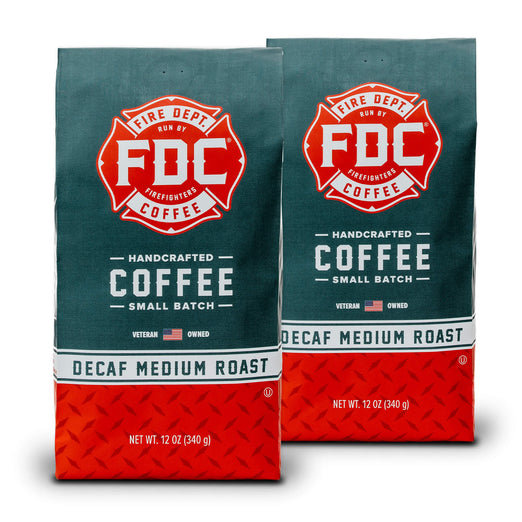 2 12 ounce packages of Fire Department Coffee���s Decaf Medium Roast.