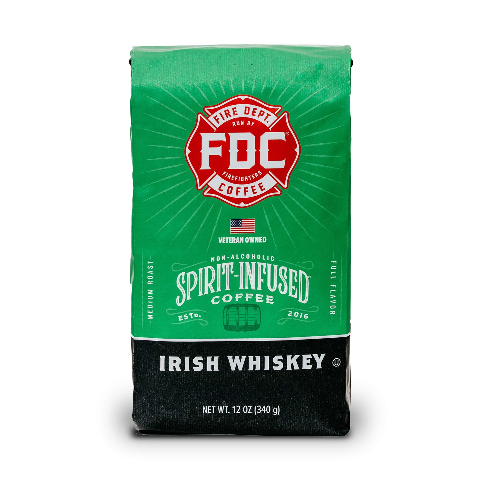 A 12oz bag of Irish Whiskey Infused Coffee