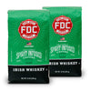 A pair of Fire Dept. Coffee 12 ounce Irish Whiskey Infused Coffee packages.