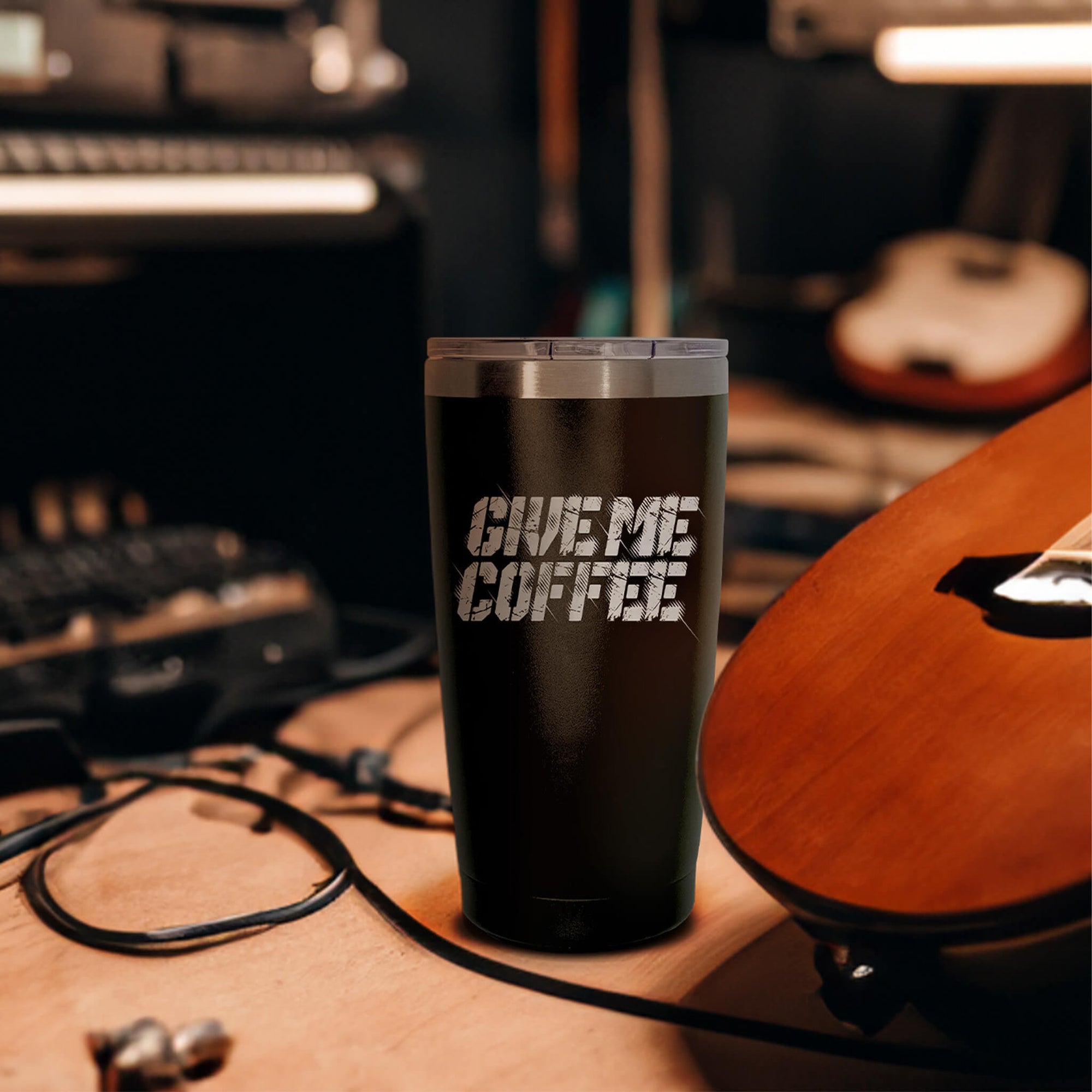 GIVE ME COFFEE BLACK TUMBLER 20oz