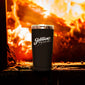 A 20 ounce black tumbler that says JOBTOWN on the front with flames behind the tumbler.