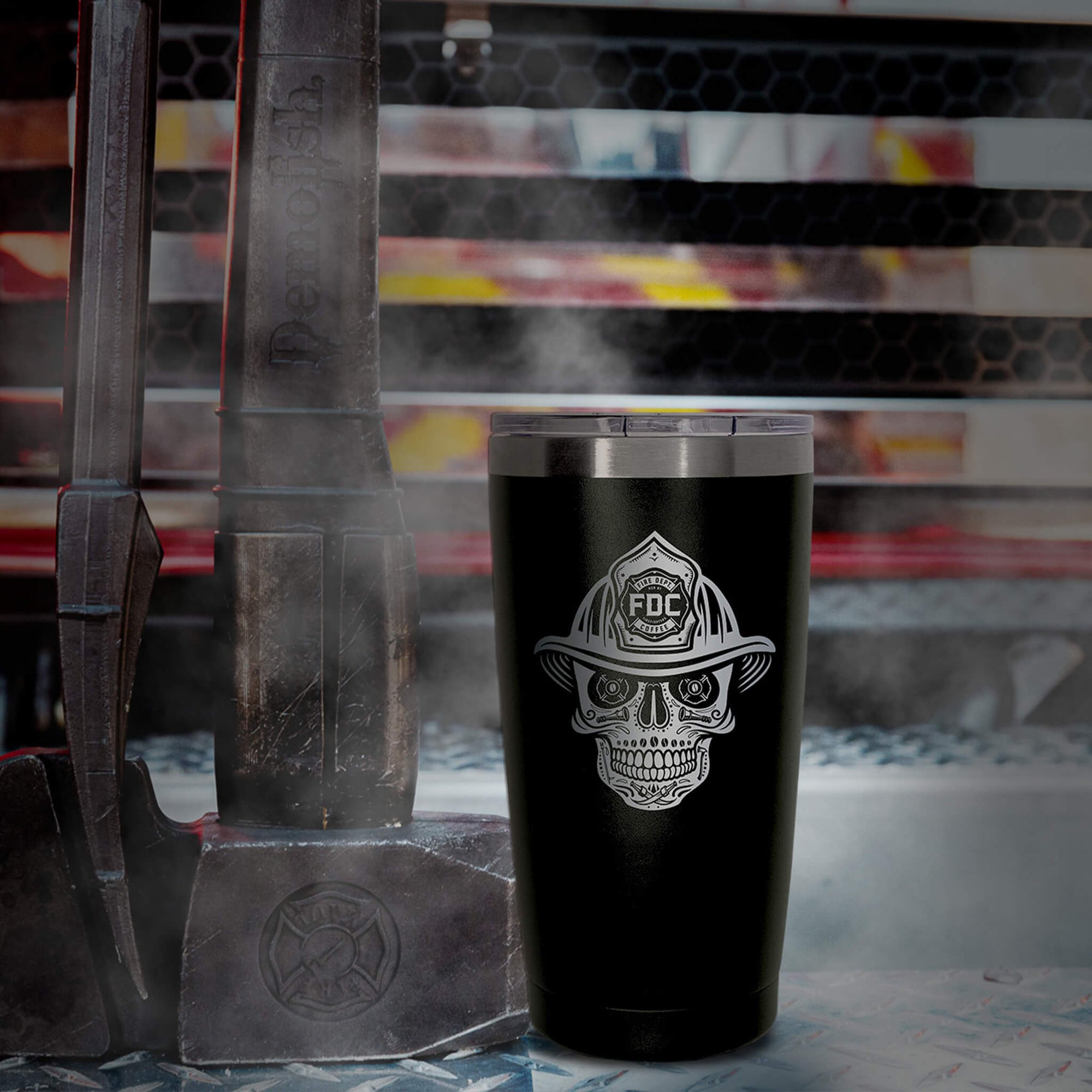 SKULL BLACK TUMBLER 20oz